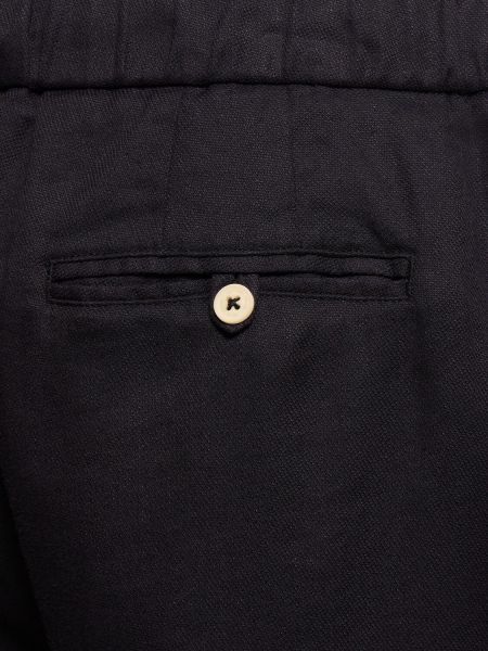 Pantalones chinos de lino de algodón Frescobol Carioca negro
