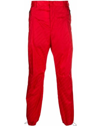 Pantalones rectos con estampado Givenchy rojo