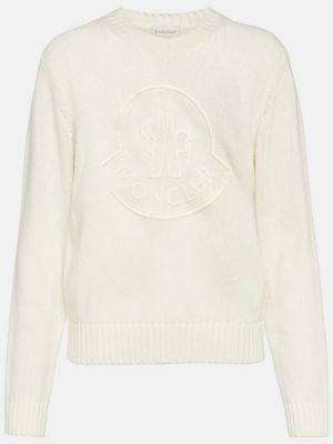 Maglione di lana di cachemire Moncler bianco