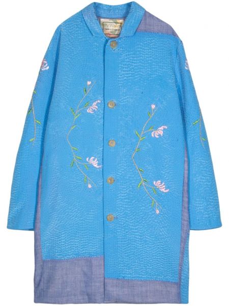 Langer mantel aus baumwoll By Walid blau