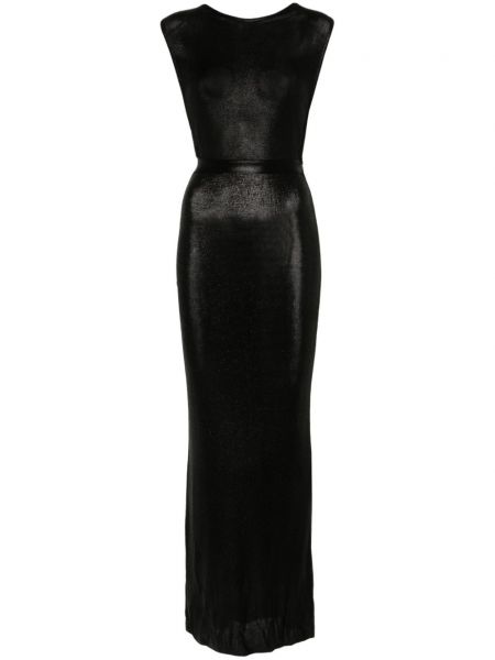 Pletena dolga obleka Elisabetta Franchi črna
