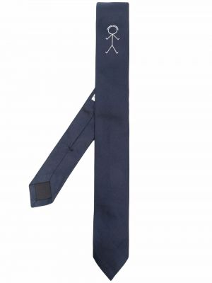 Corbata de punto de tejido jacquard Thom Browne azul