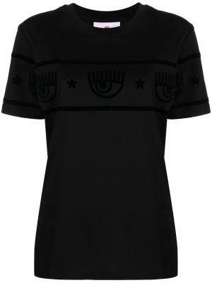 Raštuotas marškinėliai Chiara Ferragni juoda