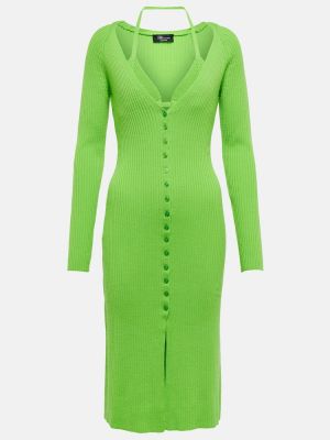 Sukienka midi wełniana Blumarine zielona