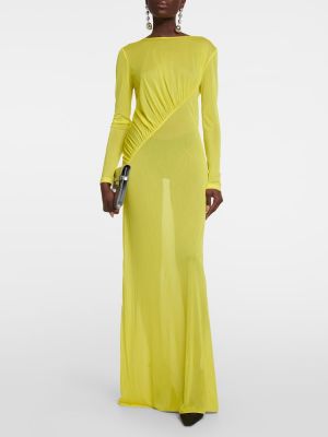 Μάξι φόρεμα Saint Laurent κίτρινο