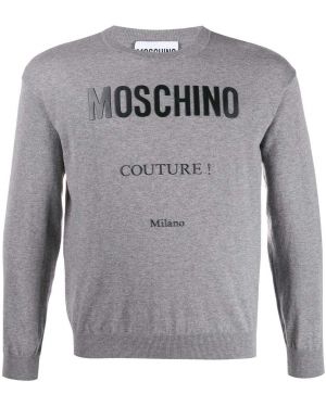 Jersey con estampado de tela jersey Moschino gris