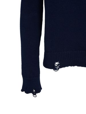 Sweter bawełniany Saint Laurent niebieski