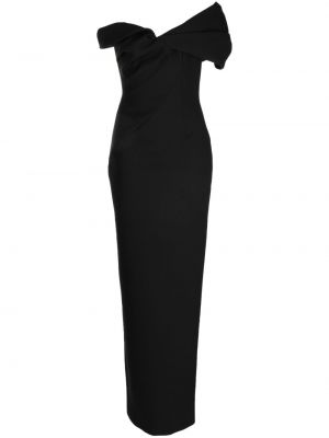 Drapované asymetrické večerní šaty Rachel Gilbert černé