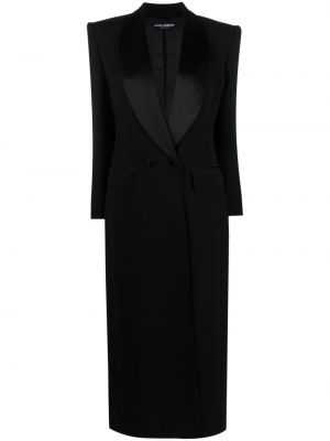 Копринено палто Dolce & Gabbana черно