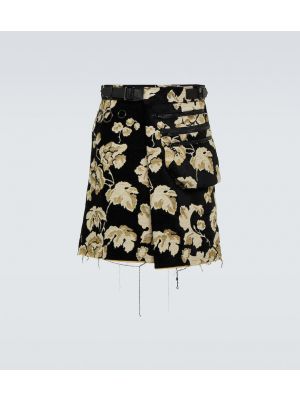 Pantaloni scurți cu model floral din jacard Undercover negru