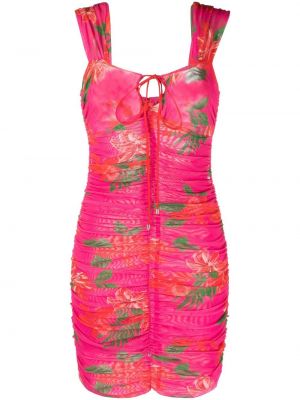 Transparentes geblümtes kleid mit print Pinko pink