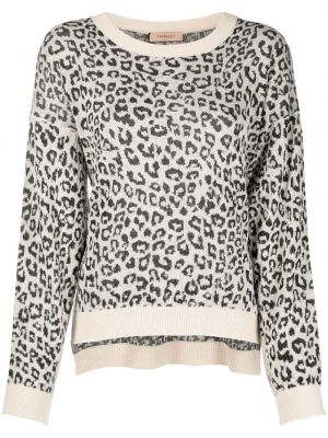 Leopard trykt lang genser Twinset