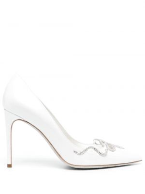 Полуотворени обувки със змийски принт René Caovilla бяло