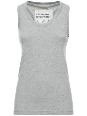 Tank top de cachemir de algodón Extreme Cashmere gris