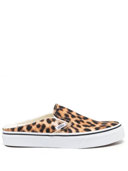 Skli på leopard trykt mules Vans brun