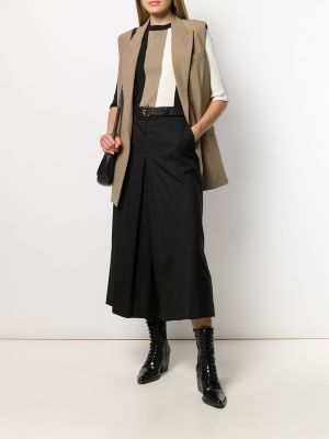 Falda de cintura alta Ami Paris negro