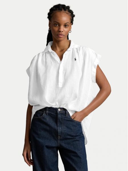 Voľná priliehavá košeľa Polo Ralph Lauren biela