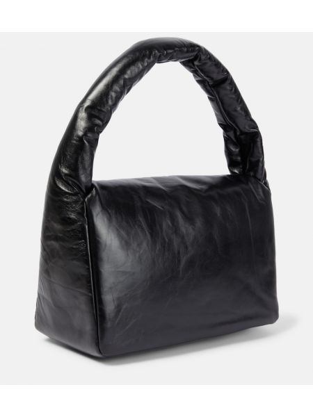 Kožna torba za preko ramena Balenciaga crna