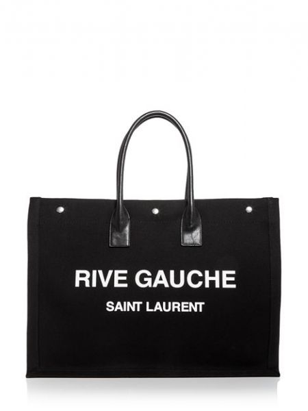 Кожаная большая сумка Saint Laurent черная