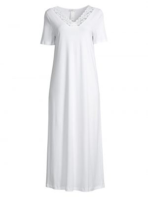 Длинное платье с коротким рукавом Hanro белое