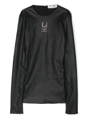 Δερμάτινο πουκάμισο Ludovic De Saint Sernin μαύρο