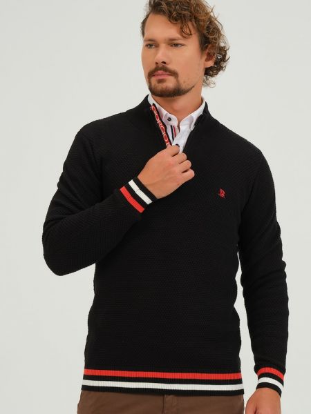 Пуловер на молнии Giorgio Di Mare черный