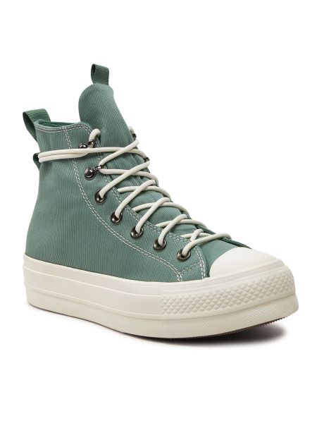 Sneakers με πλατφόρμα με μοτίβο αστέρια Converse Chuck Taylor All Star πράσινο