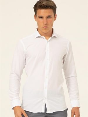 Рубашка на пуговицах с воротником на пуговицах Süvari белая