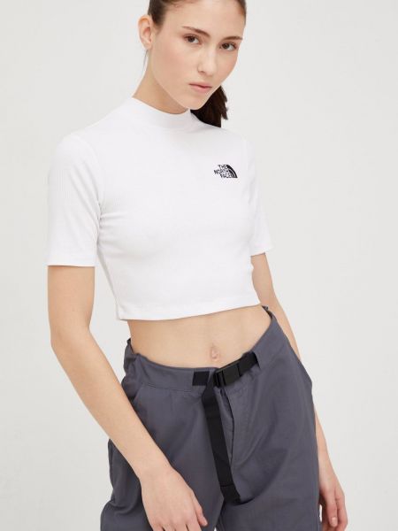 The North Face t-shirt Gartha női, félgarbó nyakú, fehér