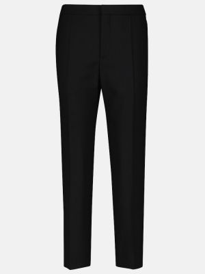 Μάλλινο παντελόνι με ίσιο πόδι με ψηλή μέση Chloã© μαύρο