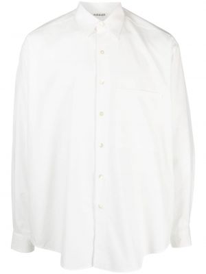 Voľná bavlnená priliehavá košeľa Auralee biela
