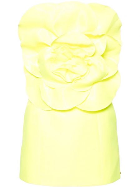Koktejl obleka s cvetličnim vzorcem Nissa rumena