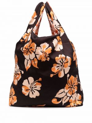 Trykt floral shoppingbag La Doublej svart