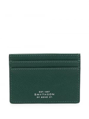 Kožená peňaženka s potlačou Smythson zelená