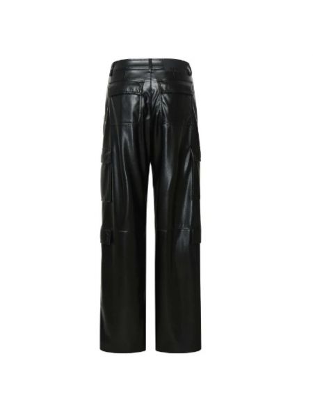 Pantalones rectos de cuero Msgm negro