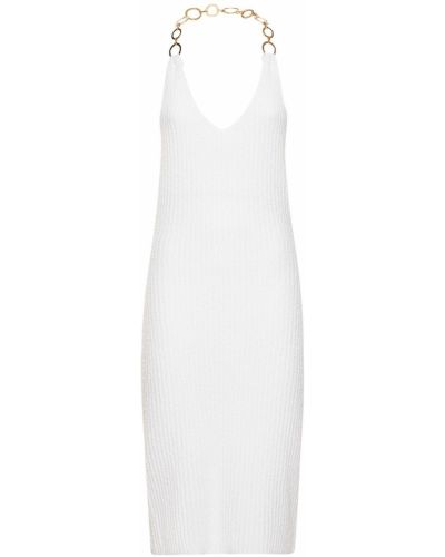 Bavlněné midi šaty Musier Paris - bílá