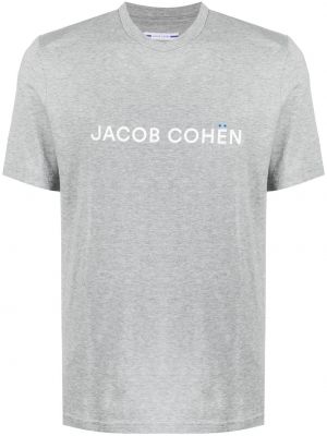 Тениска с принт с кръгло деколте Jacob Cohën сиво