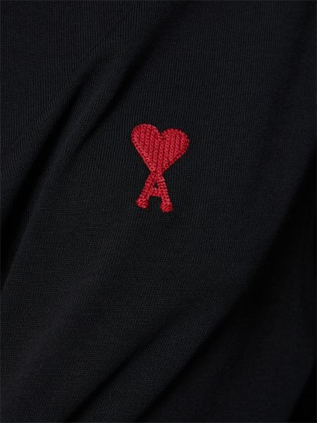 Camisa de algodón de tela jersey Ami Paris negro