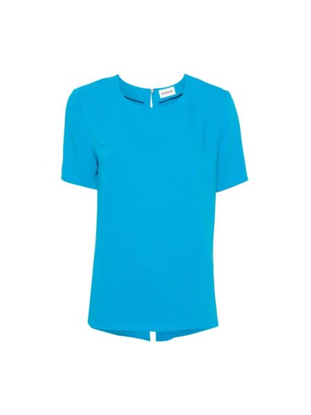 Krepp hemd mit rundem ausschnitt P.a.r.o.s.h. blau