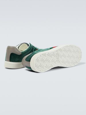 Bársony sneakers Gucci Ace zöld