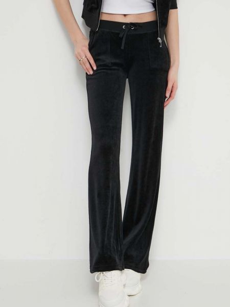 Pantaloni sport din velur Juicy Couture negru