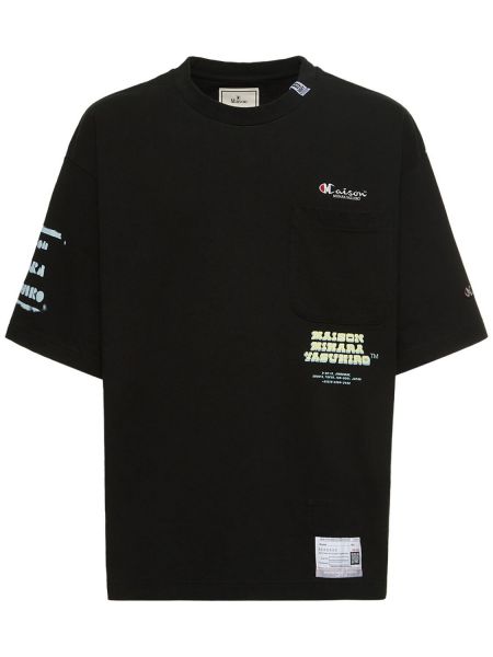 Džerzej bavlnené tričko s potlačou Mihara Yasuhiro čierna