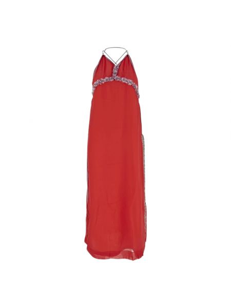 Jedwabna sukienka długa Des Phemmes czerwona