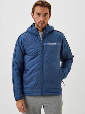 Утепленная куртка Adidas голубая