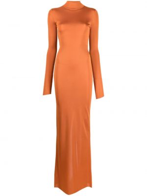 Плетена вечерна рокля Saint Laurent оранжево