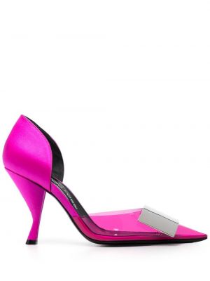 Pantofi cu toc cu cataramă Sergio Rossi roz