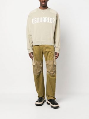 Sweatshirt mit rundhalsausschnitt mit print Dsquared2 beige