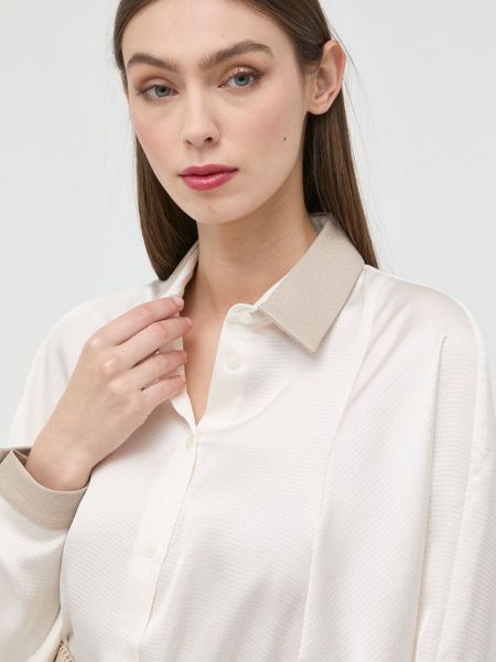 Košile Armani Exchange dámská, béžová barva, relaxed, s klasickým límcem