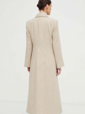 Vlněný kabát By Malene Birger béžový