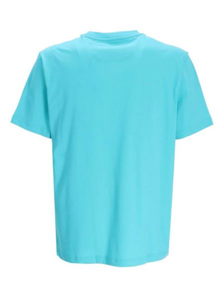 T-shirt en coton à imprimé Boss bleu